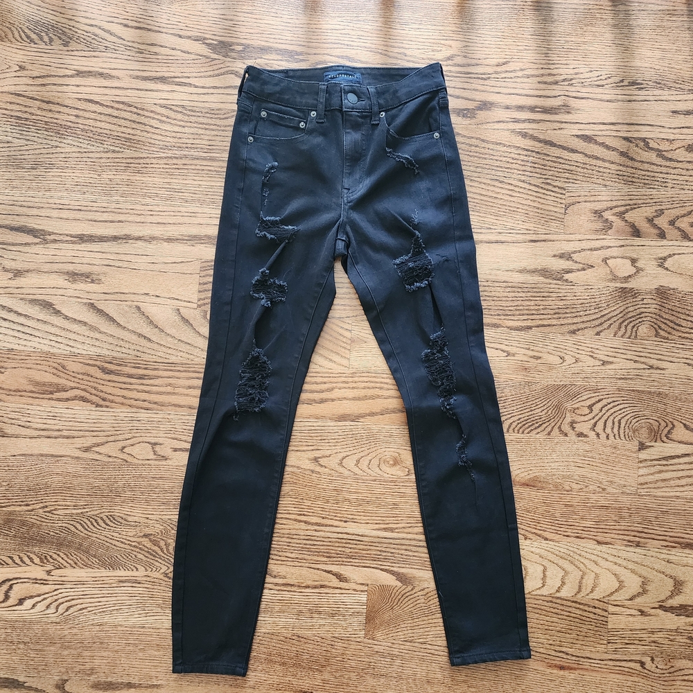Aeropostale High Rise Jegging Distressed Black Jeans for Women Size 4